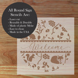 Highlights of the Woodland Welcome Round Sign Stencil