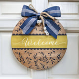 Tranquil Branches Welcome Round Sign Stencil
