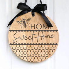 Bee Home Sweet Home Round Sign Stencil
