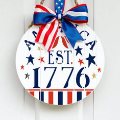 America 1776 Round Sign Stencil
