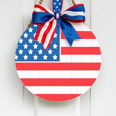 American Flag Round Sign Stencil