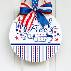 Home of the Free Round Sign Stencil