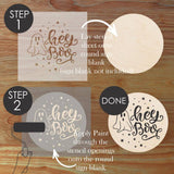 Infographic on how to use Round Sign Stencils by Designer Stencils