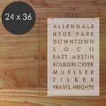 Austin Subway Art Poster Stencil