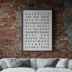 Nashville Subway Art Poster Stencil
