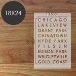 Chicago Subway Art Poster Stencil 18x24 dimensions