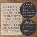 Chicago Subway Art Poster Stencil Highlights