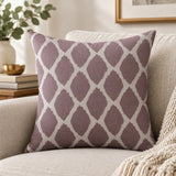Acacia Ikat Stencil painted on a pillow. Pillow Stencils