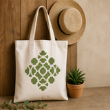 Moroccan Accent Stencil Painted onto a canvas tote bag
