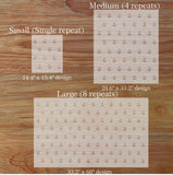 Size options for the reusable, laser cut Nautical anchors wall stencil.