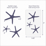Starfish design with measurements on a white background
