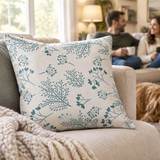 Farmhouse Woodland Design Painted on a pillow. Pillow Stencils