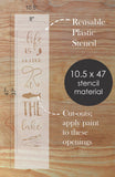 Details and Highlights of the Lake Vertical Porch Sign Stencil 