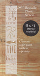 How to Use the Life at the Lake Vertical Porch Sign Stencil - 8x48 inch
