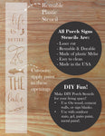 Details and Highlights of the Lake Vertical Porch Sign Stencil 