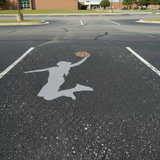 Women's Basketball Player Parking Space Stencil