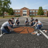 Basketball Parking Space Stencil