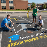 Football Player Parking Space Stencil