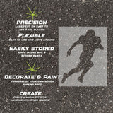 Details about the football player silhouette stencil.