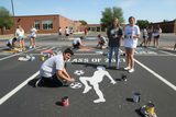 Women's Soccer Player Parking Space Stencil