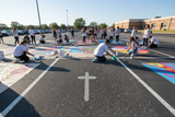 Cross Parking Space Stencil
