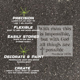 Details about the Matthew Bible Verse parking space stencil.