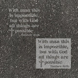 Matthew Bible Verse stenciled on pavement with matching parking space stencil.
