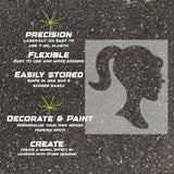 Details about the Doll Head parking space stencil.