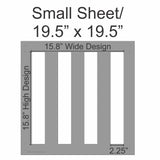 Gingham Stripe Wall Stencil Measurements