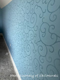 Spiral Scroll Wall Stencil