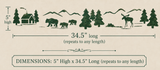 Dimensions for the Northwoods wall border stencil