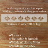 Finial Border Stencil Dimensions and Highlights