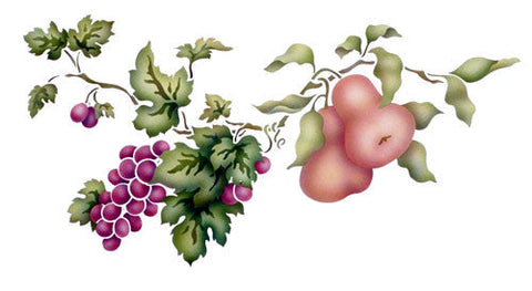 Pears with Grapes Wall Stencil by The Mad Stencilist
