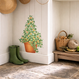 Mudroom with the Black Eyed Vine Wall Stencil.