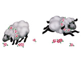 Romping Lambs Wall Stencil by The Mad Stencilist
