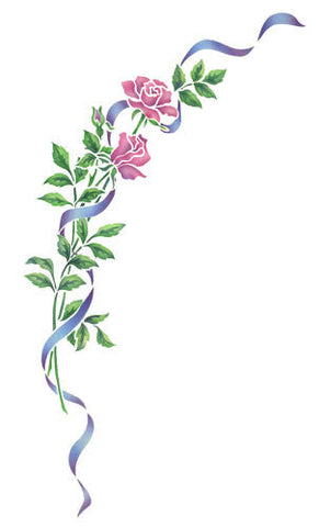 Rose Swag Wall Stencil by The Mad Stencilist