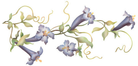 Trumpet Vine Wall Stencil by The Mad Stencilist