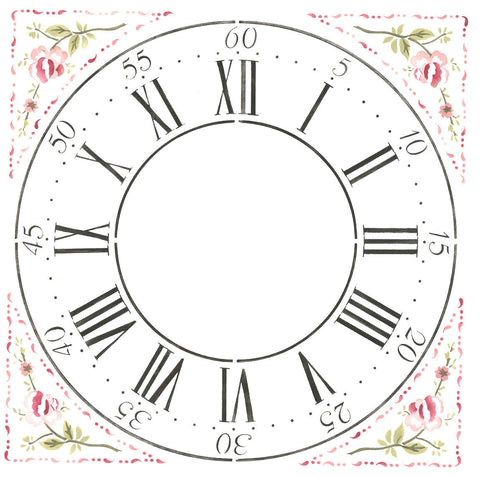 Winterthur  22" Multilayer Cross Hall Clock Face Wall Stencil