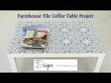 Vintage Farmhouse Tile Wall Stencil