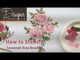 Savannah Rose Bouquet Wall Stencil