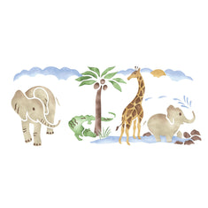 Safari with an Alligator Wall Stencil
