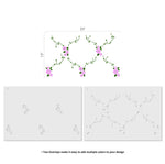 Flower Lattice Wall Stencil - Dimensions