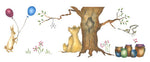 Rabbit and Bear Wall Stencil Border