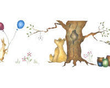 Rabbit and Bear Wall Stencil Border