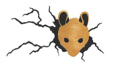 Mouse in Hole Wall Stencil