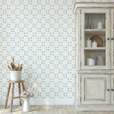 Leaf Lattice Wallpaper Wall Stencil - Room Setting