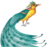 Peacock with Curved Tail Wall Stencil