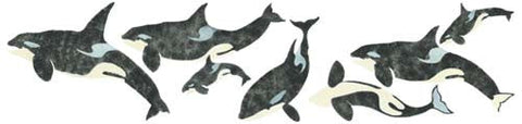 Killer Whales Wall Stencil
