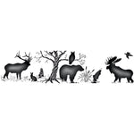 Moose Silhouette Wall Stencil Border