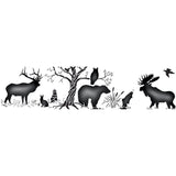 Moose Silhouette Wall Stencil Border